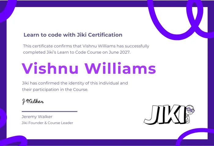 Jiki course completion certificate