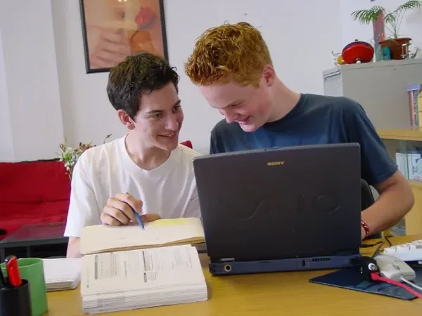 Jeremy and Rhodri in 1998 making their first paid website