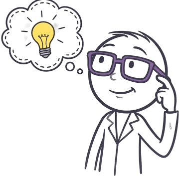 Jiki thinking, with a lightbulb above his head, about how variables stay private to each function